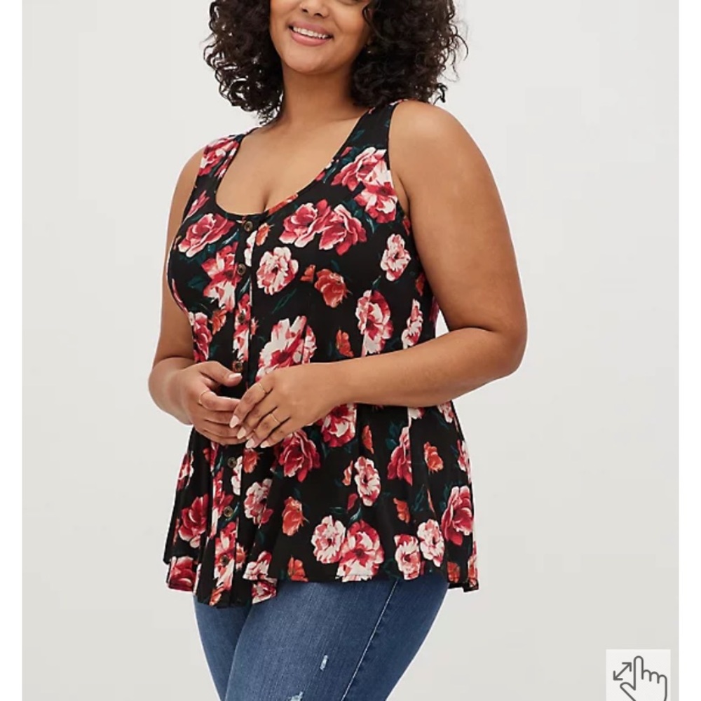 NWT Torrid floral challis tank 1x